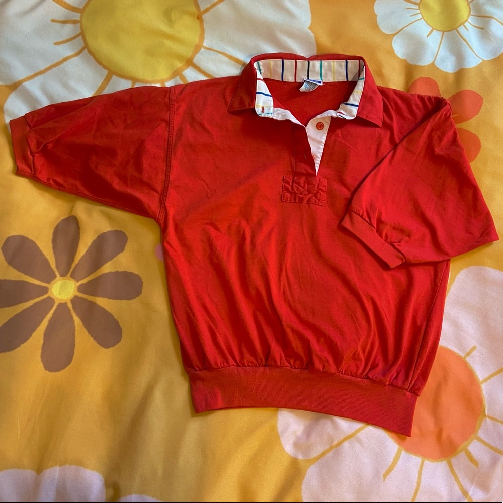 Vintage red short sleeve polo tee shirt